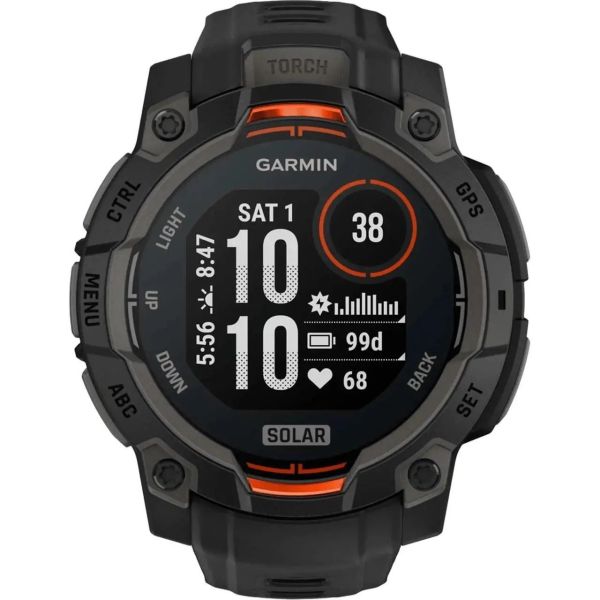 Смарт-годинник Garmin Instinct 3 45mm Solar Black with Black Band (010-02934-00) фото №3