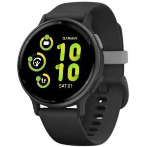 Смарт-часы Garmin vivoactive 5 Slate Aluminum Bezel with Black Case and Silicone Band (010-02862-10)