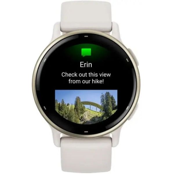 Смарт-часы Garmin vivoactive 5 Cream Gold Aluminum Bezel with Ivory Case and Silicone Band (010-02862-11) фото №2