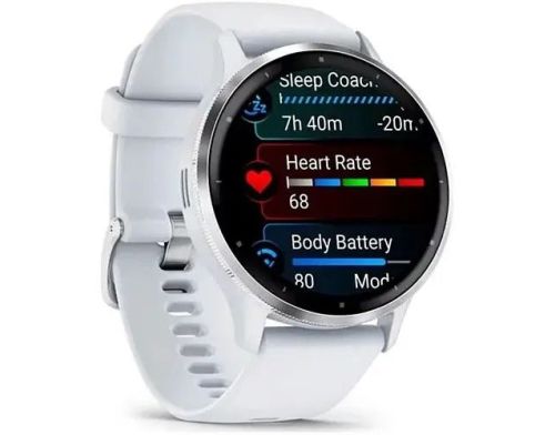 Смарт-часы Garmin Venu 3 Silver Stainless Steel Bezel with Whitestone Case and Silicone Band (010-02784-00) фото №2