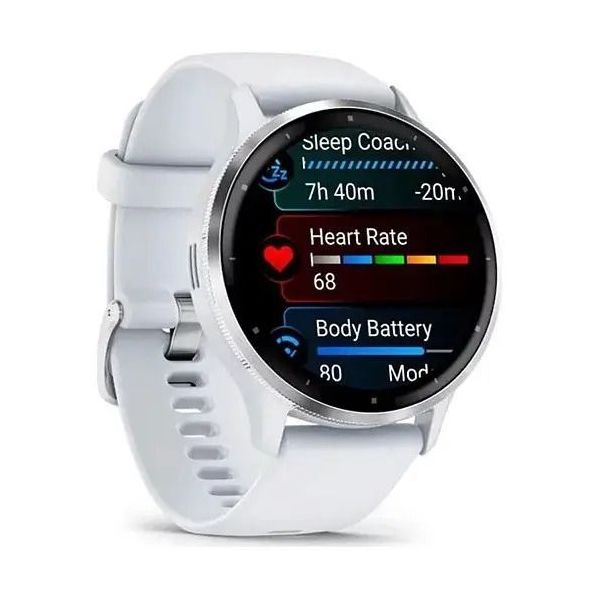 Смарт-часы Garmin Venu 3 Silver Stainless Steel Bezel with Whitestone Case and Silicone Band (010-02784-00) фото №2