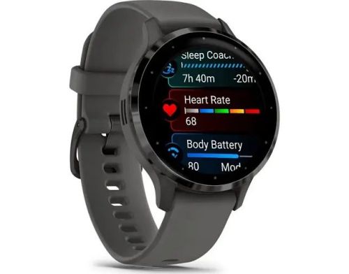 Смарт-часы Garmin Venu 3S Slate S. Steel Bezel w. Pebble Gray Case and S. Band (010-02785-00/50) фото №2
