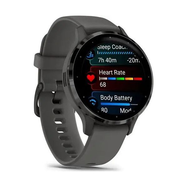 Смарт-часы Garmin Venu 3S Slate S. Steel Bezel w. Pebble Gray Case and S. Band (010-02785-00/50) фото №2