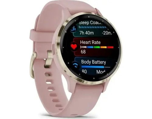 Смарт-годинник Garmin Venu 3S Soft Gold S. Steel Bezel w. Dust Rose Case and S. Band (010-02785-03/53) фото №2
