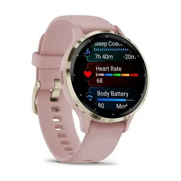 Смарт-годинник Garmin Venu 3S Soft Gold S. Steel Bezel w. Dust Rose Case and S. Band (010-02785-03/53) фото №2