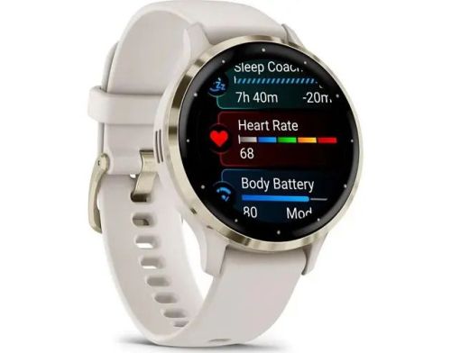 Смарт-часы Garmin Venu 3S Soft Gold S. Steel Bezel with Ivory Case and S. Band (010-02785-04/54) фото №2
