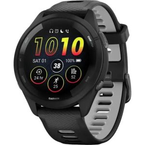 Смарт-часы Forerunner 265 Black Bezel and Case w. Black/Powder Gray Silicone Band (010-02810-00/10/50)