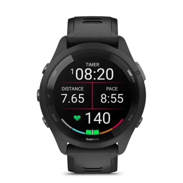 Смарт-часы Forerunner 265 Black Bezel and Case w. Black/Powder Gray Silicone Band (010-02810-00/10/50) фото №3