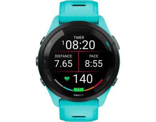 Смарт-часы Forerunner 265 Black Bezel w. Aqua Case and Aqua/Black Silicone Band (010-02810-02/12/52) фото №2