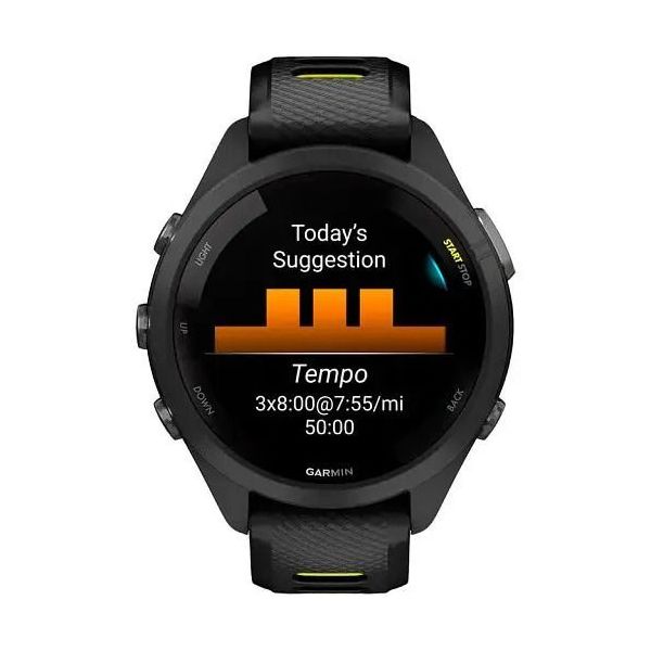 Смарт-часы Forerunner 265S Black Bezel and Case w. Black/Amp Yellow S. Band (010-02810-03/13/53) фото №2