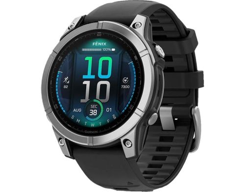 Смарт-часы Garmin Fenix E 47mm AMOLED Stainless Steel with Black Silicone Band (010-03025-02/00) фото №2