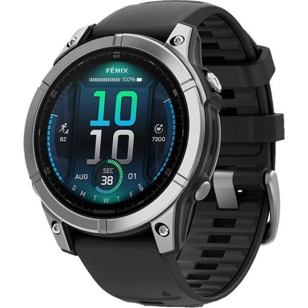 Смарт-часы Garmin Fenix E 47mm AMOLED Stainless Steel with Black Silicone Band (010-03025-02/00) фото №2