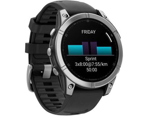 Смарт-часы Garmin Fenix E 47mm AMOLED Stainless Steel with Black Silicone Band (010-03025-02/00) фото №3