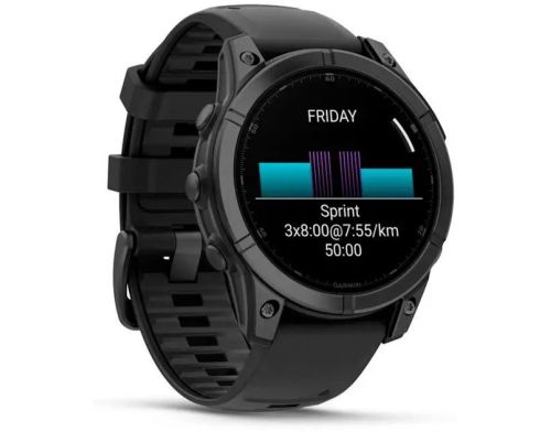Смарт-часы Garmin Fenix E 47mm AMOLED Slate Gray Steel with Black Silicone Band (010-03025-03/01) фото №2