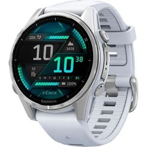 Смарт-часы Garmin Fenix 8 43mm AMOLED Silver with Whitestone Silicone Band (010-02903-00/06)