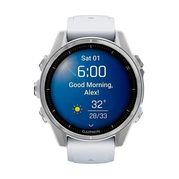 Смарт-часы Garmin Fenix 8 43mm AMOLED Silver with Whitestone Silicone Band (010-02903-00/06) фото №2