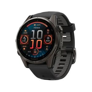 Смарт-часы Garmin Fenix 8 43mm AMOLED Sapphire Carbon Gray DLC Tit. w. Black/Pebble Gray S. Band (010-02903-20