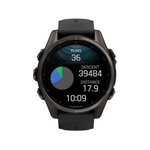 Смарт-часы Garmin Fenix 8 43mm AMOLED Sapphire Carbon Gray DLC Tit. w. Black/Pebble Gray S. Band (010-02903-20