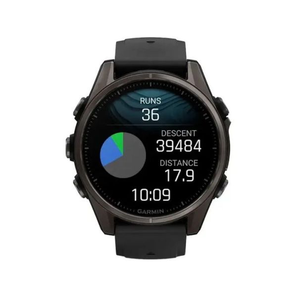 Смарт-часы Garmin Fenix 8 43mm AMOLED Sapphire Carbon Gray DLC Tit. w. Black/Pebble Gray S. Band (010-02903-20 фото №2