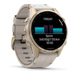 Смарт-часы Garmin Fenix 8 43mm AMOLED Sapphire Soft Gold with Limestone Leather Band (010-02903-40)