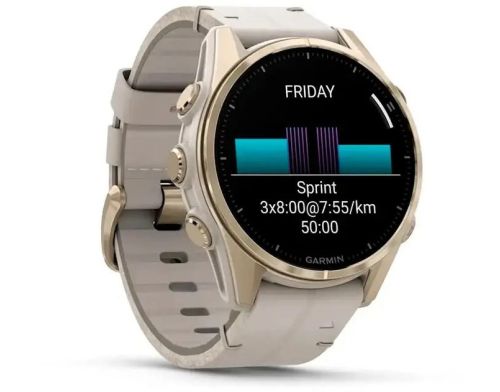 Смарт-часы Garmin Fenix 8 43mm AMOLED Sapphire Soft Gold with Limestone Leather Band (010-02903-40) фото №2