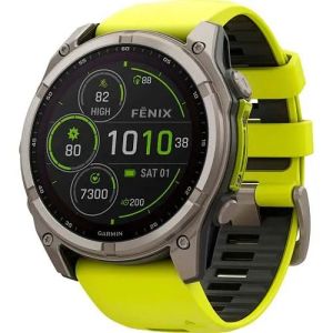Смарт-часы Garmin Fenix 8 51mm Solar Sapphire Titanium w. Amp Yellow/Graphite Silicone Band (010-02907-20/21)
