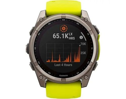 Смарт-часы Garmin Fenix 8 51mm Solar Sapphire Titanium w. Amp Yellow/Graphite Silicone Band (010-02907-20/21) фото №2