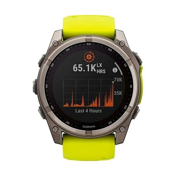 Смарт-часы Garmin Fenix 8 51mm Solar Sapphire Titanium w. Amp Yellow/Graphite Silicone Band (010-02907-20/21) фото №2
