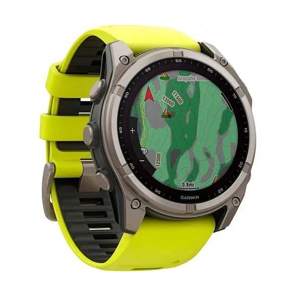 Смарт-часы Garmin Fenix 8 51mm Solar Sapphire Titanium w. Amp Yellow/Graphite Silicone Band (010-02907-20/21) фото №3