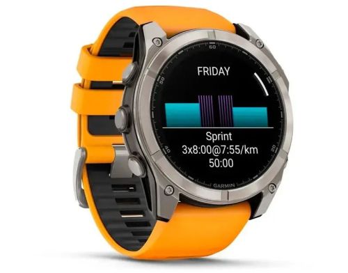 Смарт-часы Garmin Fenix 8 51mm AMOLED Sapphire Titanium w. Spark Orange/Graphite Silicone Band (010-02905-10/1 фото №2