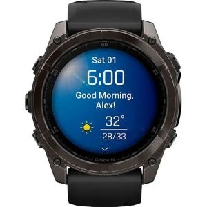 Смарт-часы Garmin Fenix 8 51mm AMOLED Sapphire Carbon Gray DLC Titanium w. Black/Pebble Gray S. Band (010-0290
