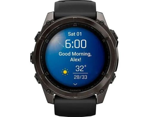 Смарт-годинник Garmin Fenix 8 51mm AMOLED Sapphire Carbon Gray DLC Titanium w. Black/Pebble Gray S. Band (010-0290 фото №2