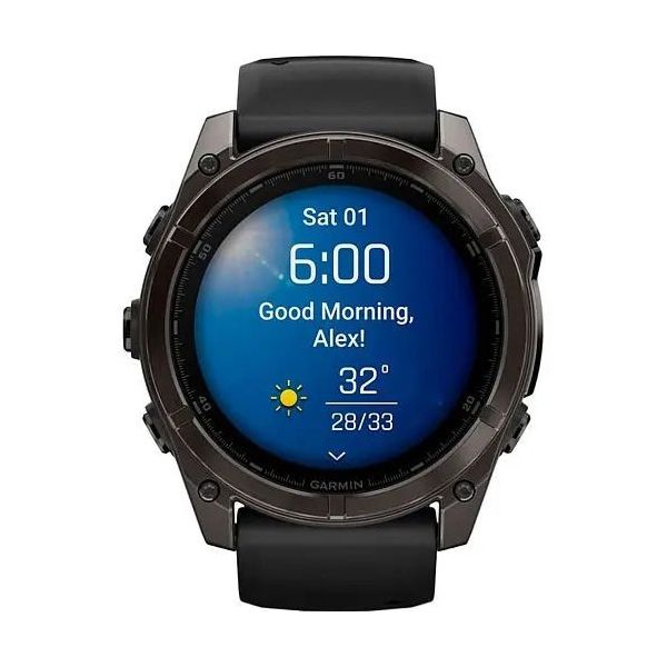 Смарт-годинник Garmin Fenix 8 51mm AMOLED Sapphire Carbon Gray DLC Titanium w. Black/Pebble Gray S. Band (010-0290 фото №2