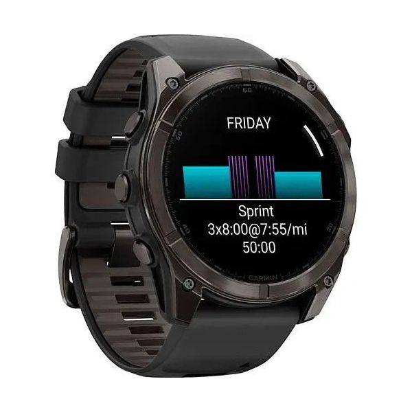 Смарт-годинник Garmin Fenix 8 51mm AMOLED Sapphire Carbon Gray DLC Titanium w. Black/Pebble Gray S. Band (010-0290 фото №3