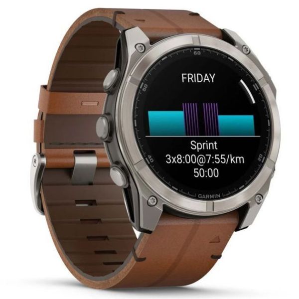 Смарт-часы Garmin Fenix 8 51mm AMOLED Sapphire Carbon grey DLC w. Chestnut Leather Band (010-02905-40) фото №4