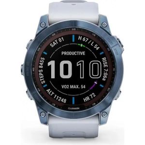 Смарт-часы Garmin Fenix 7 Sapphire Solar Mineral Blue DLC Titanium with Whitestone Band (010-02540-24/25)