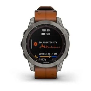 Смарт-часы Garmin Fenix 7 Sapphire Solar Titanium with Chestnut Leather Band (010-02540-31)
