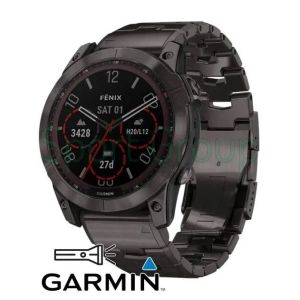 Смарт-часы Garmin Fenix 7 Sapphire Solar C. Grey DLC Titanium w. Carbon Grey DLC V. Titanium Band (010-02540-3