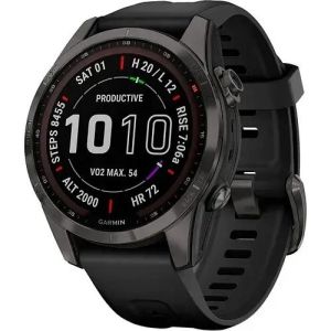 Смарт-часы Garmin Fenix 7S Sapphire Solar Carbon Gray DLC Titanium with Black Band (010-02539-24)