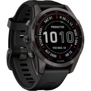 Смарт-часы Garmin Fenix 7S Sapphire Solar Carbon Gray DLC Titanium with Black Band (010-02539-24)