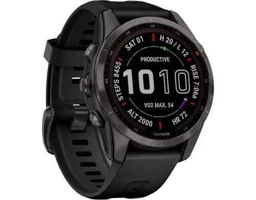 Смарт-часы Garmin Fenix 7S Sapphire Solar Carbon Gray DLC Titanium with Black Band (010-02539-24) фото №2