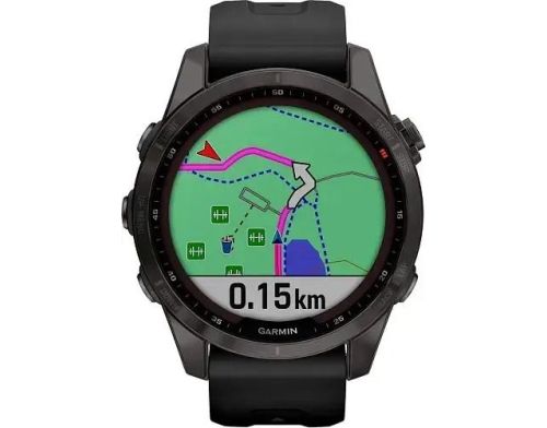 Смарт-часы Garmin Fenix 7S Sapphire Solar Carbon Gray DLC Titanium with Black Band (010-02539-24) фото №3