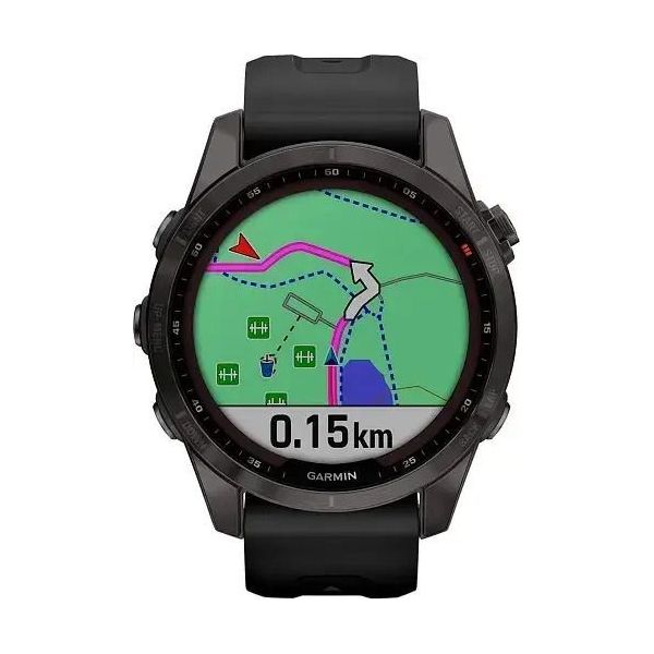 Смарт-часы Garmin Fenix 7S Sapphire Solar Carbon Gray DLC Titanium with Black Band (010-02539-24) фото №3