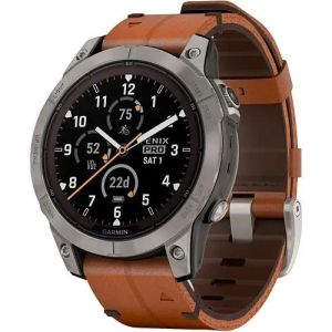 Смарт-часы Garmin Fenix 7 Pro Sapphire Solar Titanium with Chestnut L. Band (010-02777-30)
