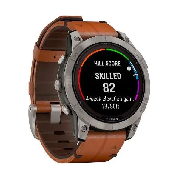 Смарт-часы Garmin Fenix 7 Pro Sapphire Solar Titanium with Chestnut L. Band (010-02777-30) фото №2