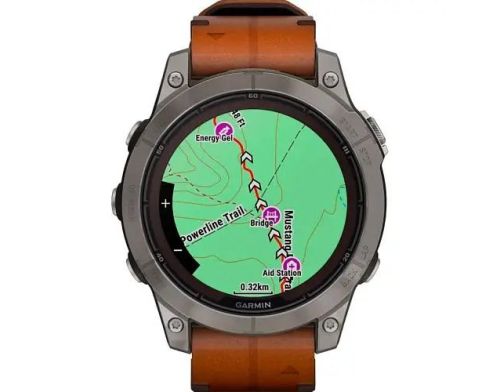 Смарт-часы Garmin Fenix 7 Pro Sapphire Solar Titanium with Chestnut L. Band (010-02777-30) фото №3