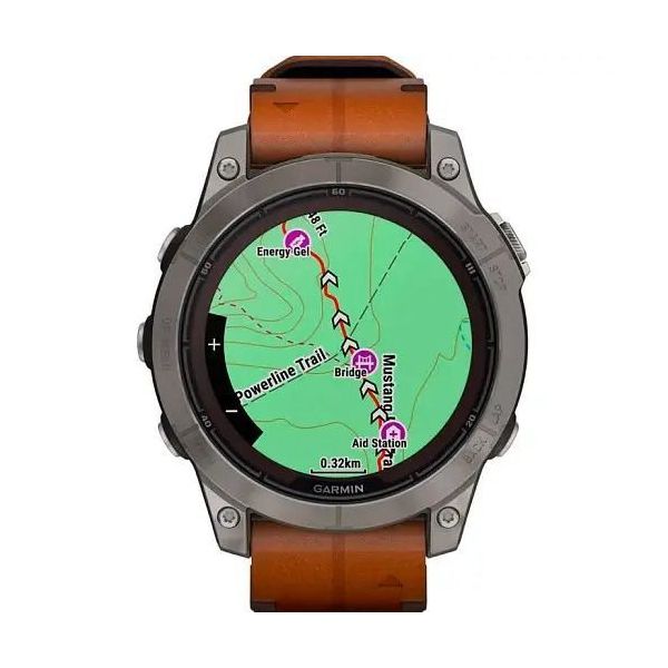 Смарт-часы Garmin Fenix 7 Pro Sapphire Solar Titanium with Chestnut L. Band (010-02777-30) фото №3