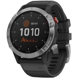 Смарт-часы Garmin Fenix 6 Solar Silver with black band (010-02410-00)