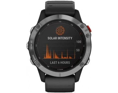 Смарт-часы Garmin Fenix 6 Solar Silver with black band (010-02410-00) фото №2