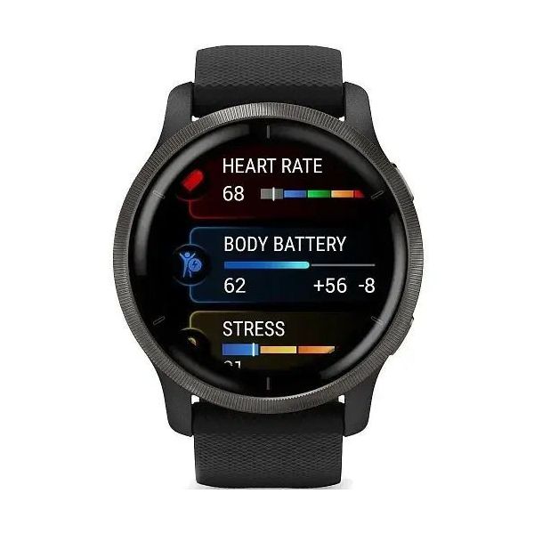 Смарт-часы Garmin Venu 2 Slate Stainless Steel Bezel with Black Case and Silicone Band (010-02430-11/01) фото №2